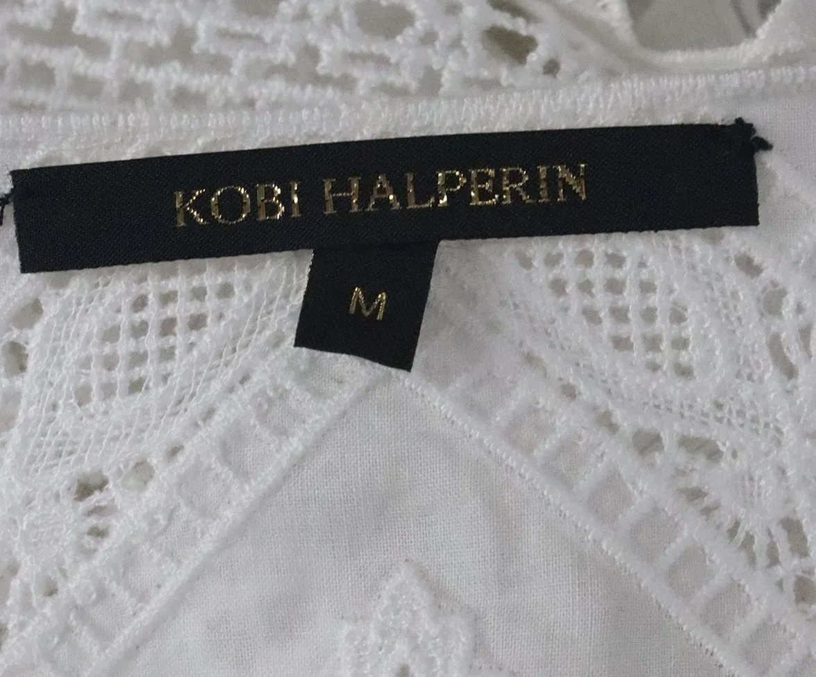 Kobi Halperin White Cotton Cutwork Jacket sz 8