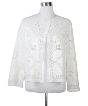 Kobi Halperin White Cotton Cutwork Jacket sz 8