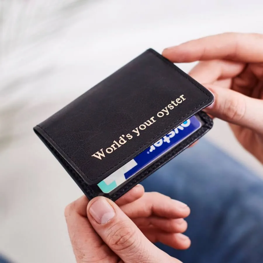 Leather Travel Card Holder - Worlds Your Oyster