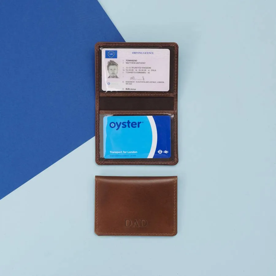 Leather Travel Card Holder - Worlds Your Oyster