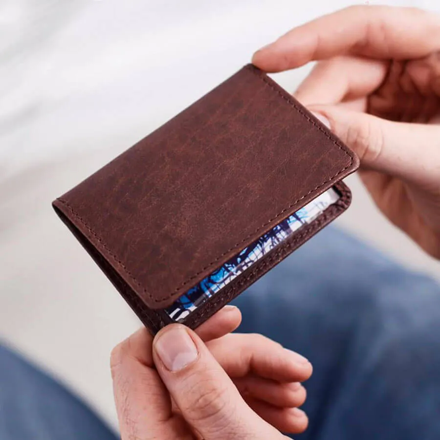 Leather Travel Card Holder - Worlds Your Oyster