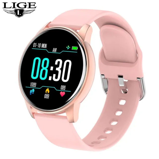 LIGE Men and Women Full Touch Screen IP67 Sport Fitness SmartWatch