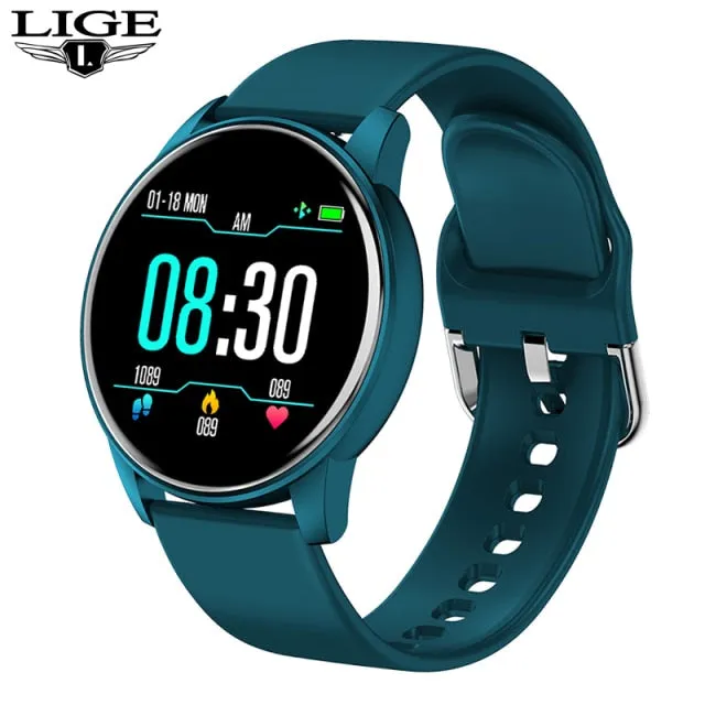 LIGE Men and Women Full Touch Screen IP67 Sport Fitness SmartWatch