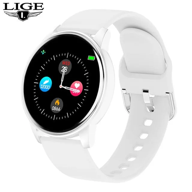 LIGE Men and Women Full Touch Screen IP67 Sport Fitness SmartWatch