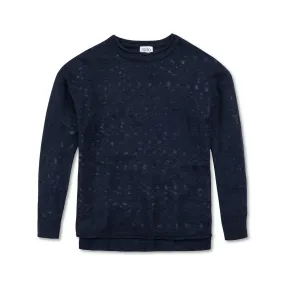 Light Weight Relaxed Crew Sweater - Night Sky