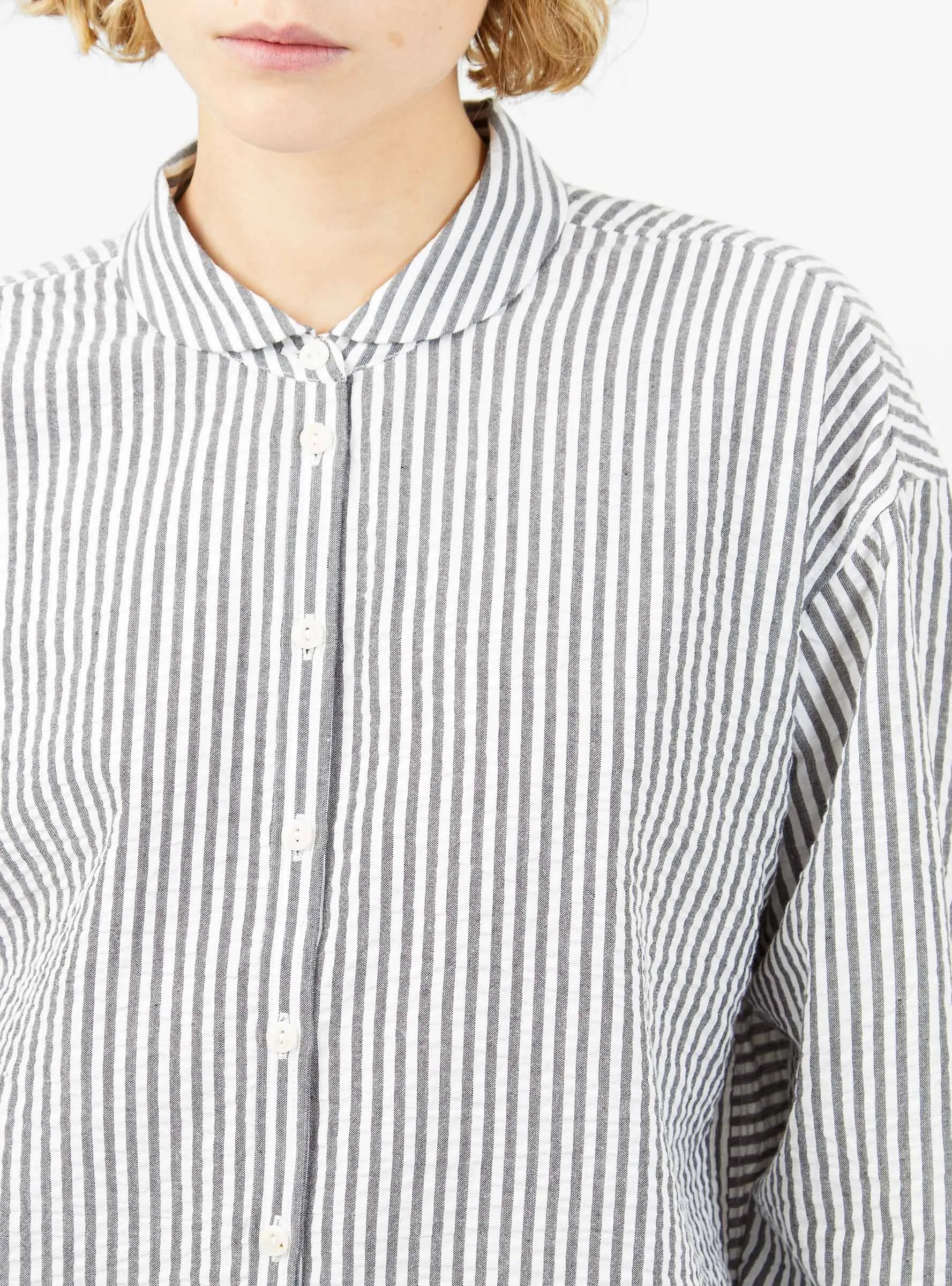 Marianne Shirt Grey & White Stripe