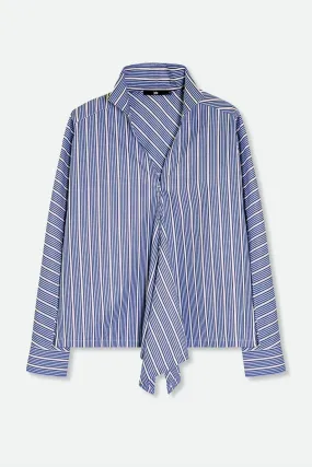 MARIE SHIRT IN 100% PREMIUM ITALIAN COTTON BLUE STRIPES