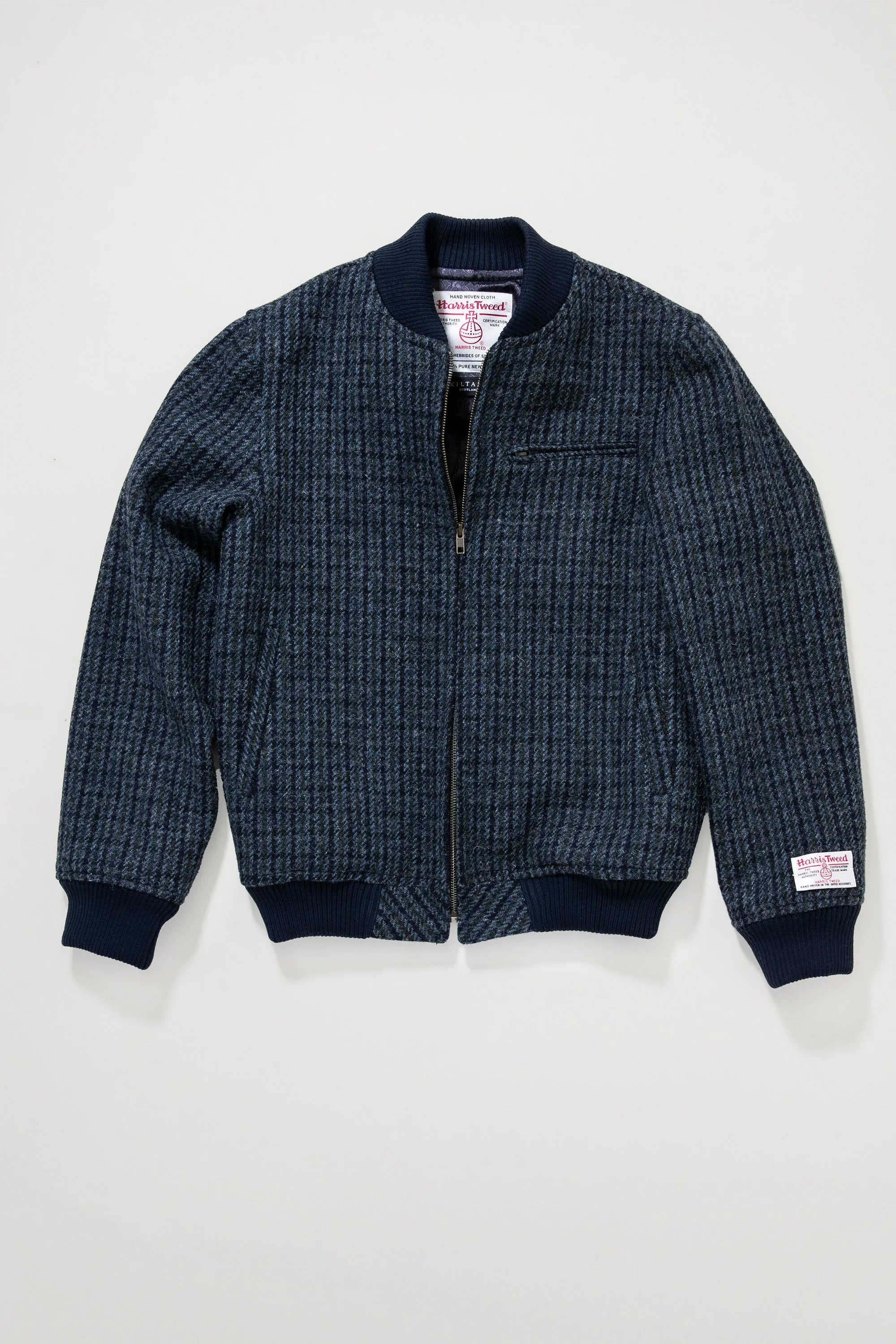 Men's Harris Tweed Bomber Jacket - Dogstooth