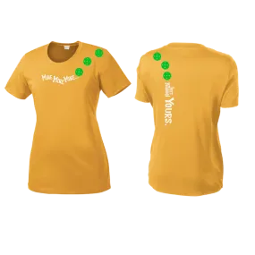 Mine JK Yours (Pickleball Colors Green Rainbow or Pink) | Women’s Short Sleeve Crewneck Pickleball Shirts | 100% Polyester