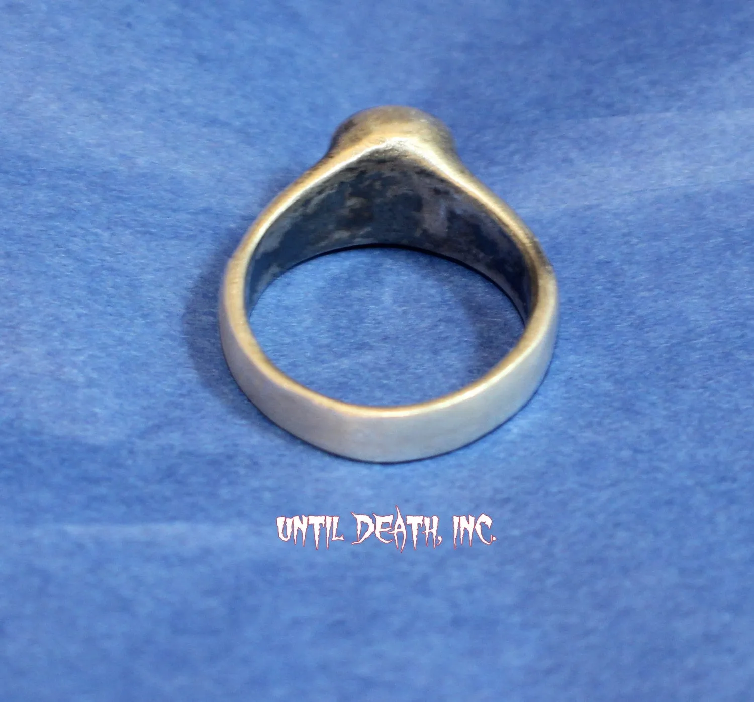 Momento Mori Small Crusty Skull Pirate Ring in Sterling Silver Ring-UDINC0013