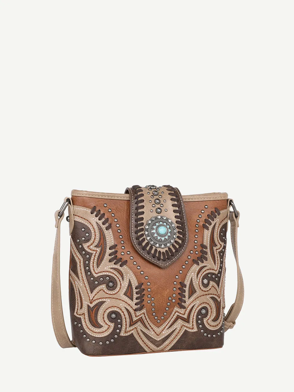 Montana West Laser Cut-out Buckle Concealed Carry Crossbody Bag Set