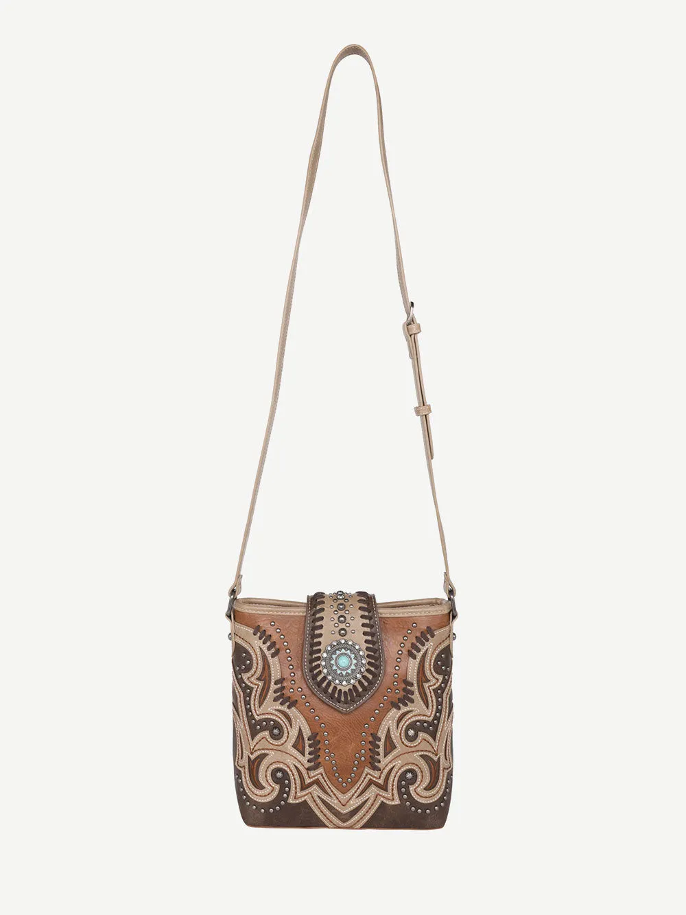 Montana West Laser Cut-out Buckle Concealed Carry Crossbody Bag Set