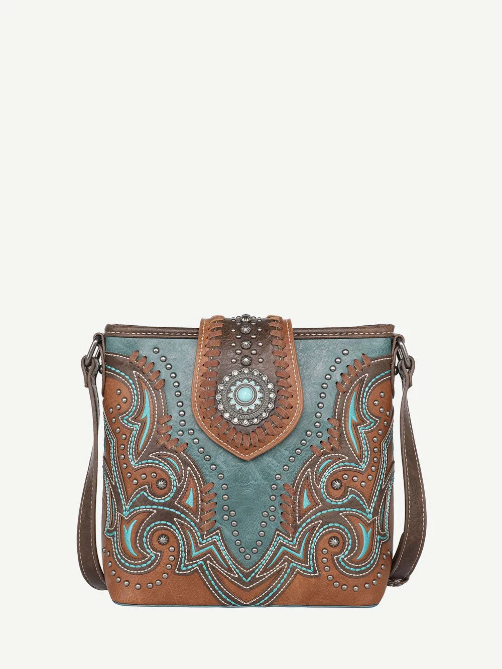 Montana West Laser Cut-out Buckle Concealed Carry Crossbody Bag Set