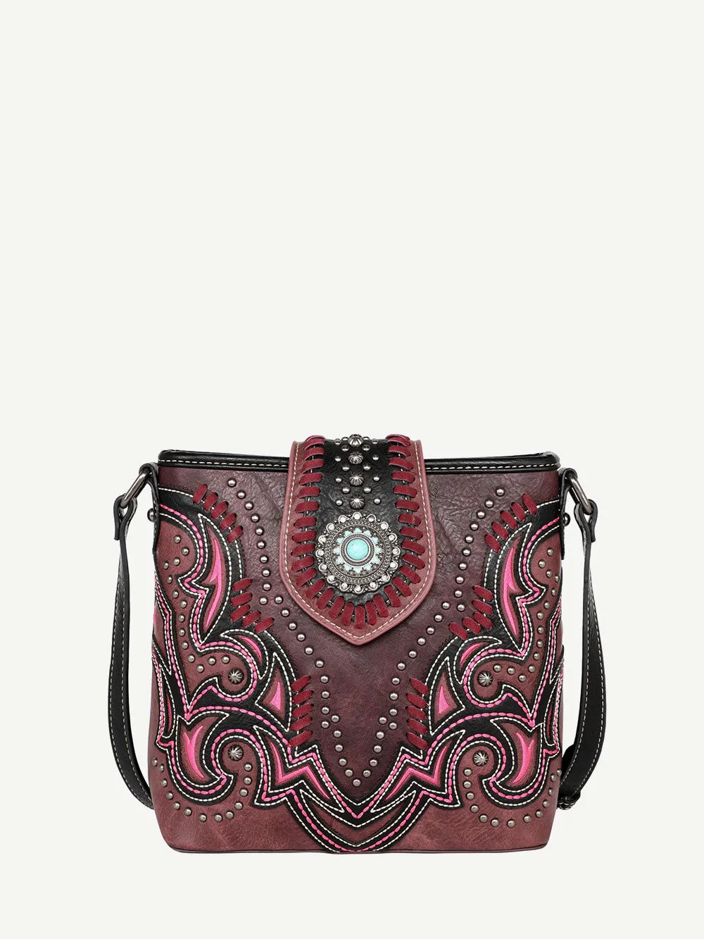 Montana West Laser Cut-out Buckle Concealed Carry Crossbody Bag Set