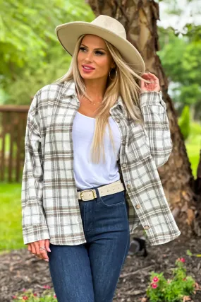 Mountain Hikes Plaid Shacket : Cream/Mocha