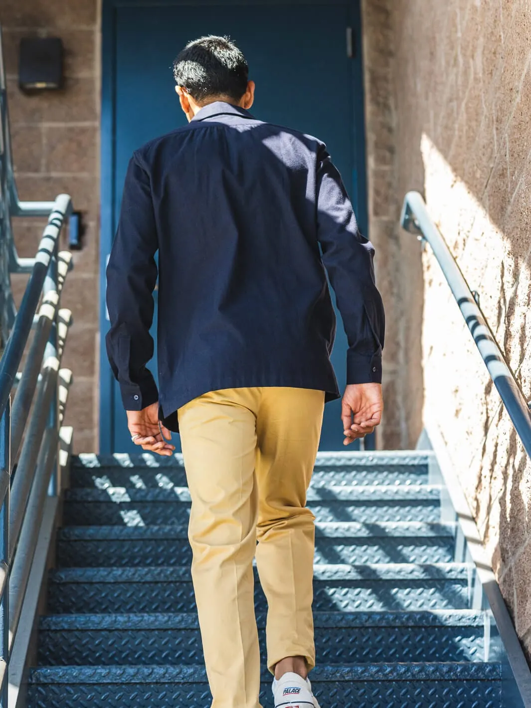 Navy Cotton Flannel Shirt