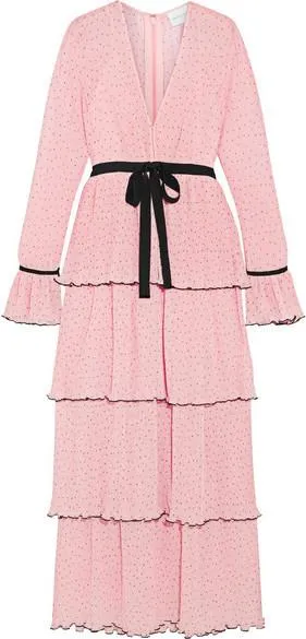 'Now Or Never' Tiered Long Dress , Pink