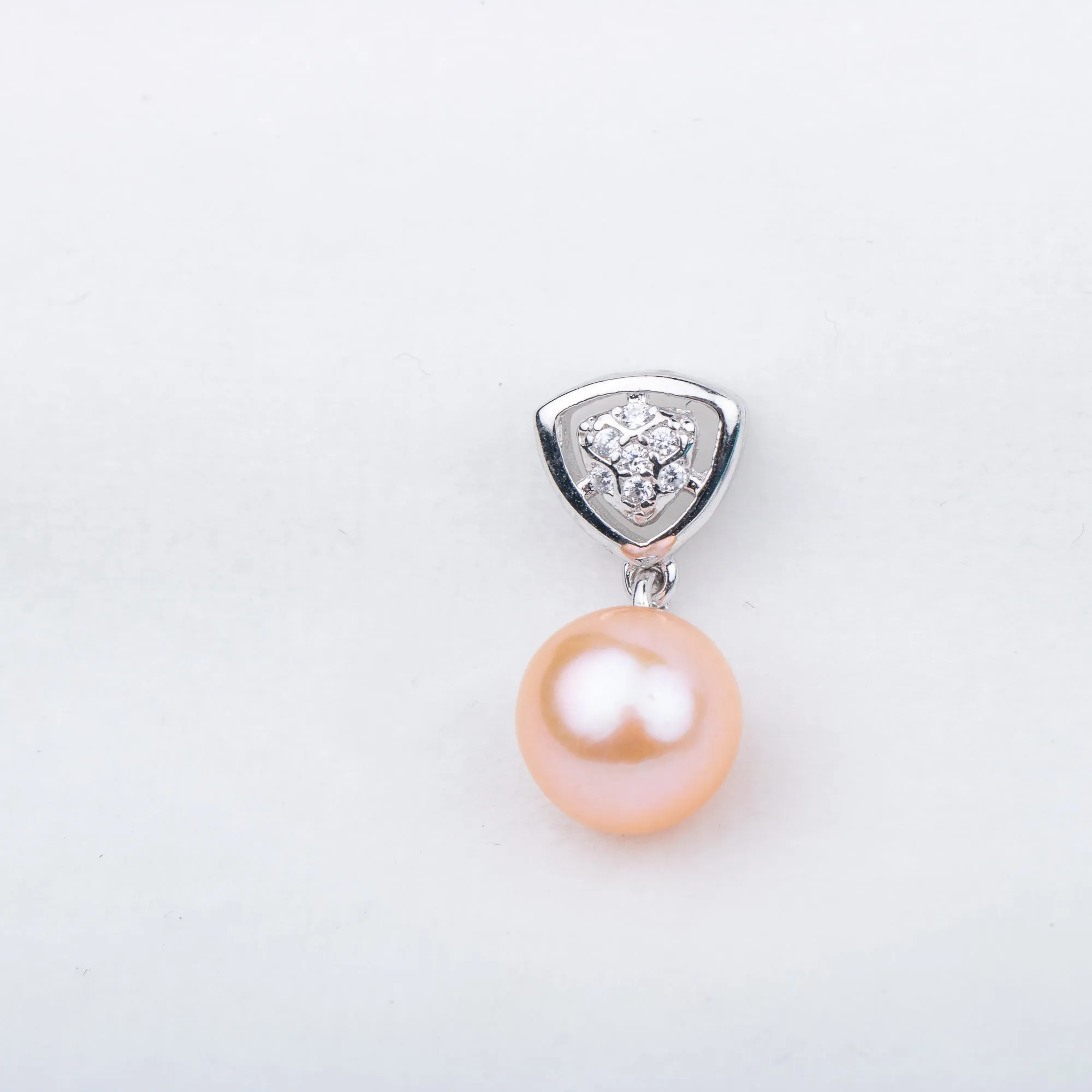 P010838 DIY 7-9mm Natural Freshwater pearl pendant accessory 925 sterling silver engagement jewelry necklace for women