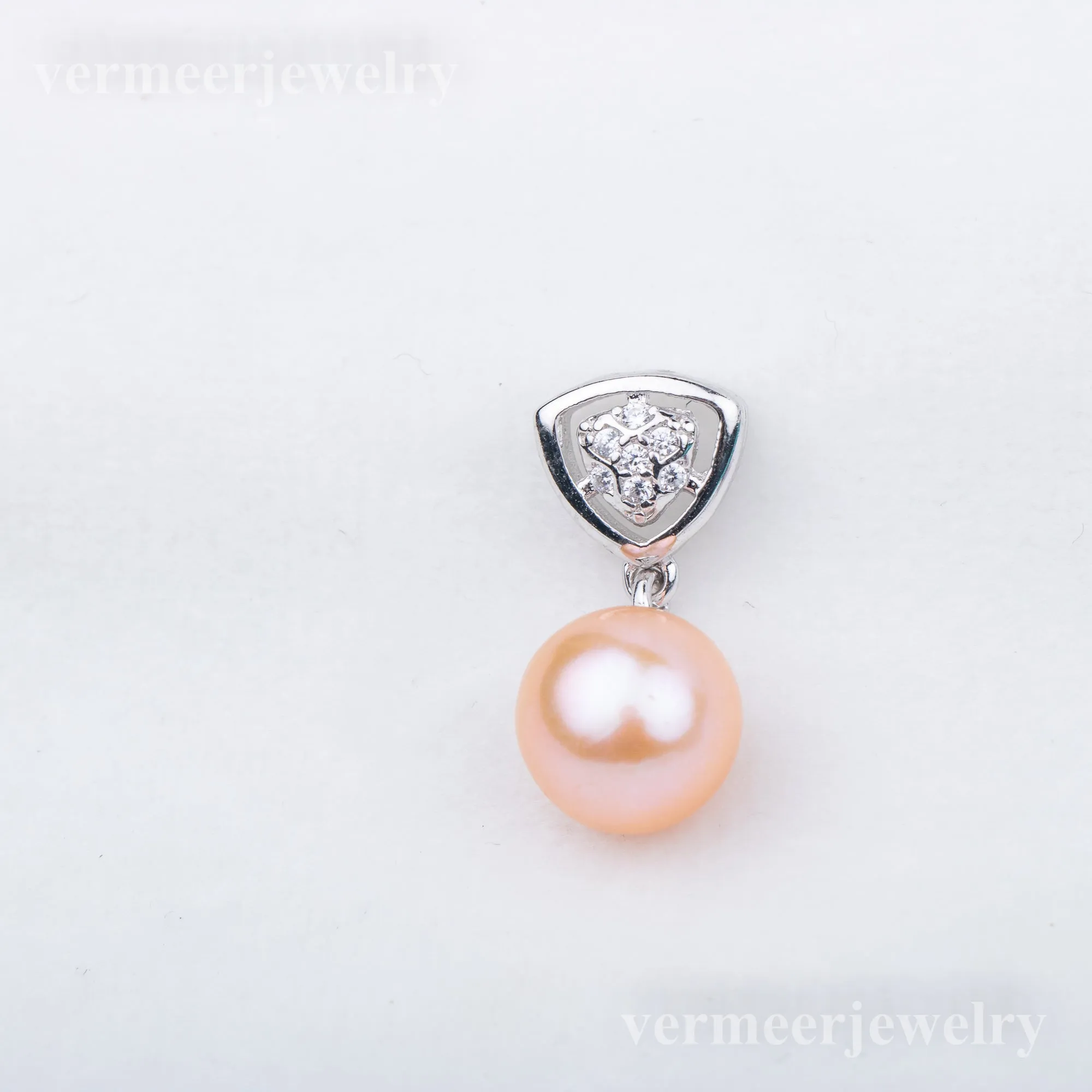 P010838 DIY 7-9mm Natural Freshwater pearl pendant accessory 925 sterling silver engagement jewelry necklace for women