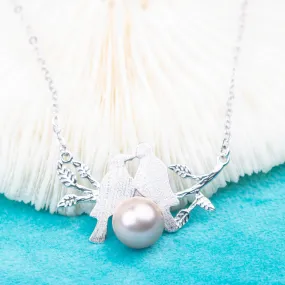 p030926 DIY 7-9mm Natural Freshwater pearl pendant with chain 925 sterling silver engagement jewelry necklace for women