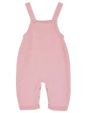 Pink Knitted Early Baby Dungarees