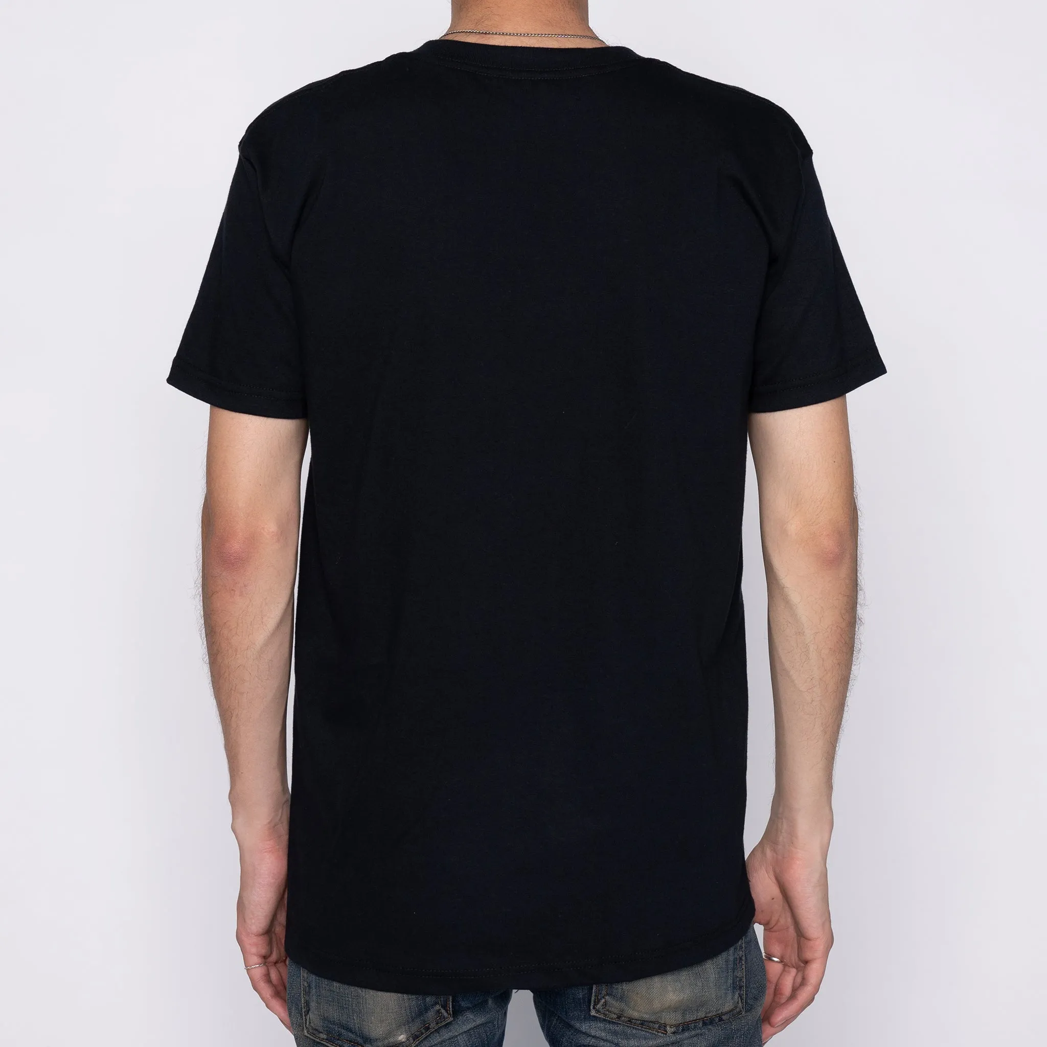 Pocket Tee - Black   Tweedy Cotton Vintage Brushed - Red