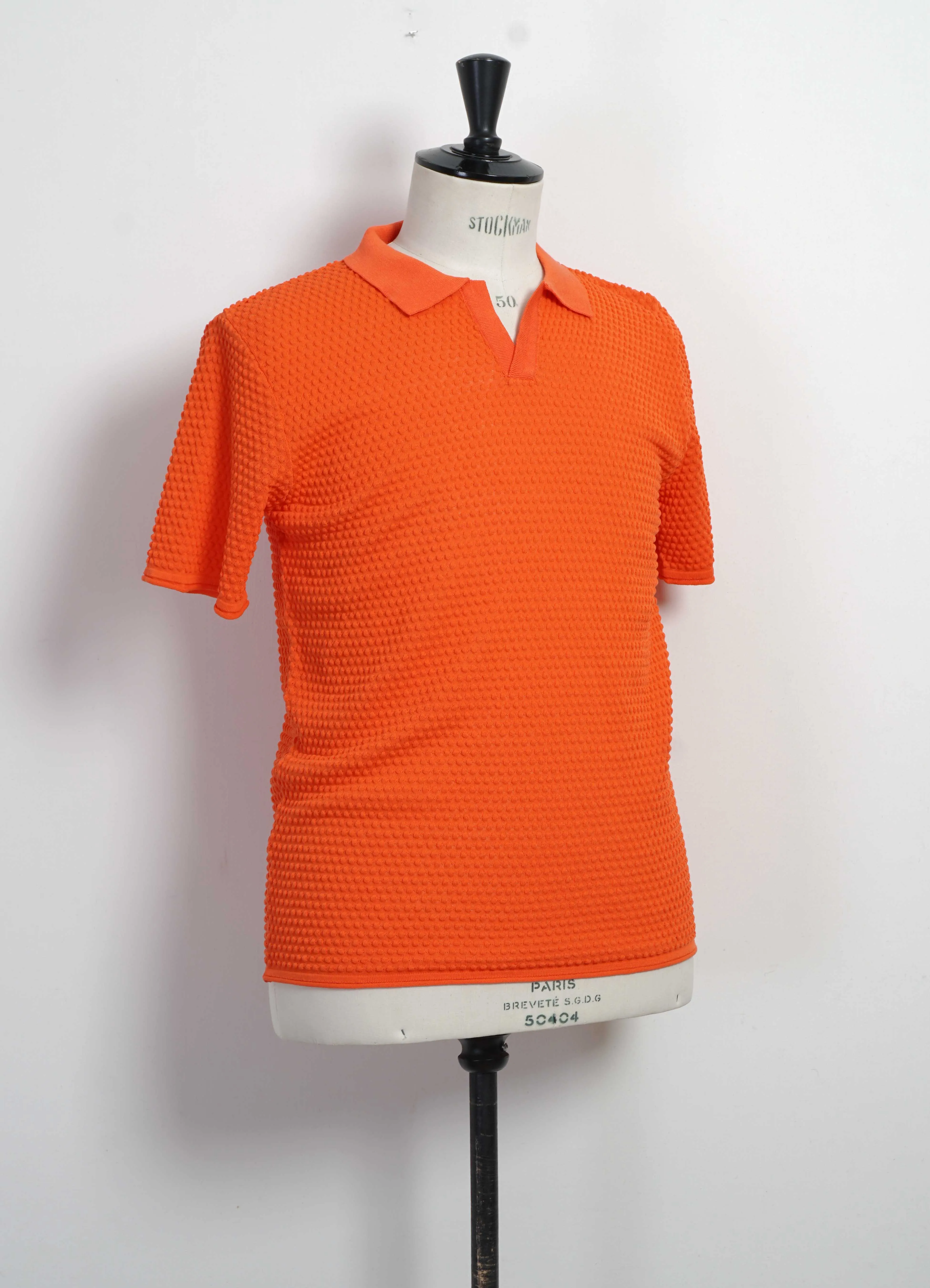 POLO | Short Sleeve Spot Knit Shirt | Orange