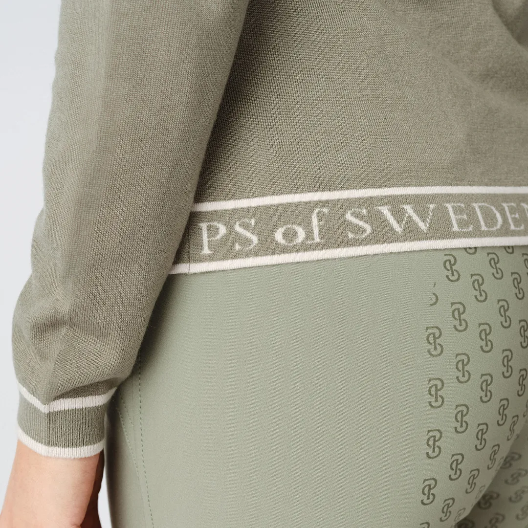 PS of Sweden Khaki Green Silvia Long Sleeve Knit Sweater