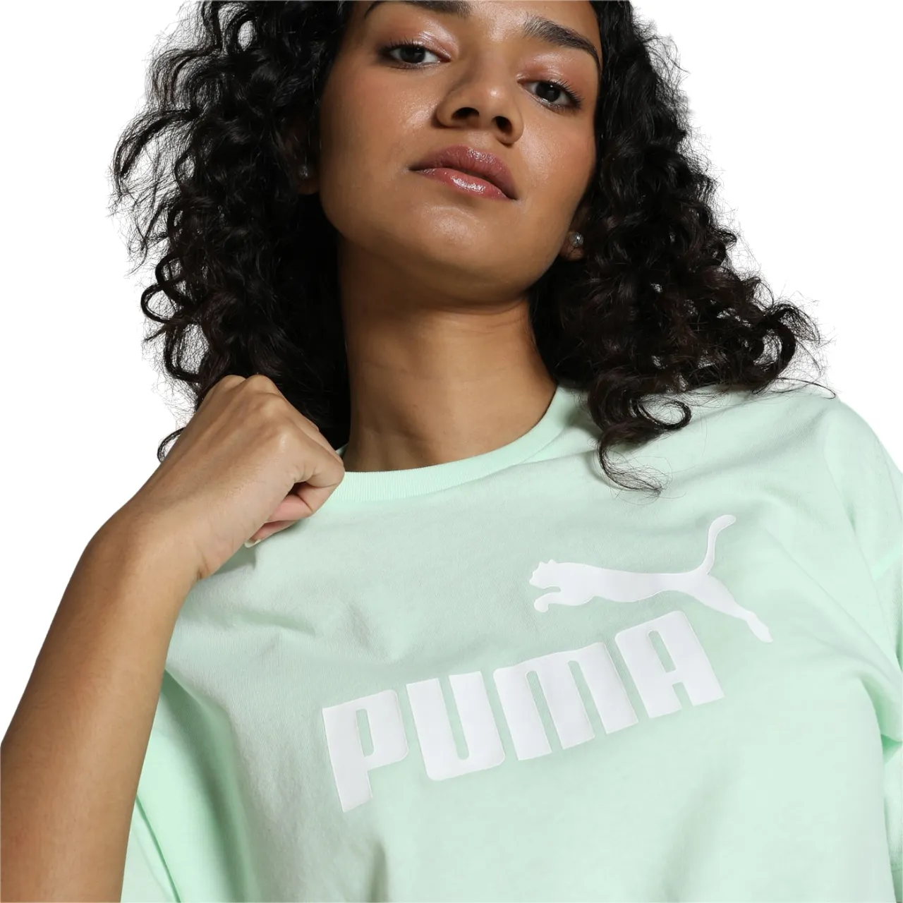 Puma women's short sleeve t-shirt ESS Cropped Logo 586866 88 mint green