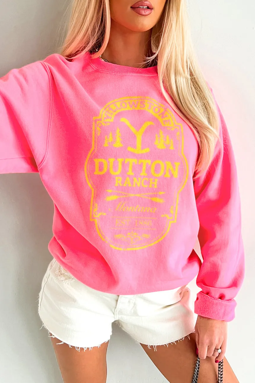 "Dutton Ranch" Graphic Crewneck (Hot Pink)