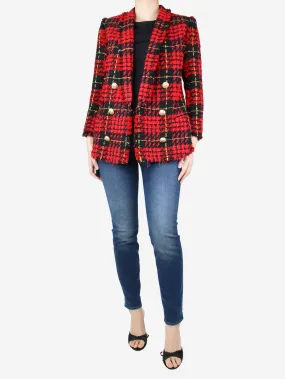 Red and black plaid jacket - size UK 12