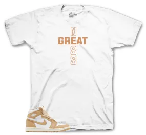 Retro 1 Praline Shirt - Greatness Cross - White