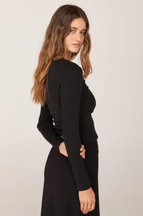 RIBBED ORION LONG SLEEVE TEE - BLACK RIB