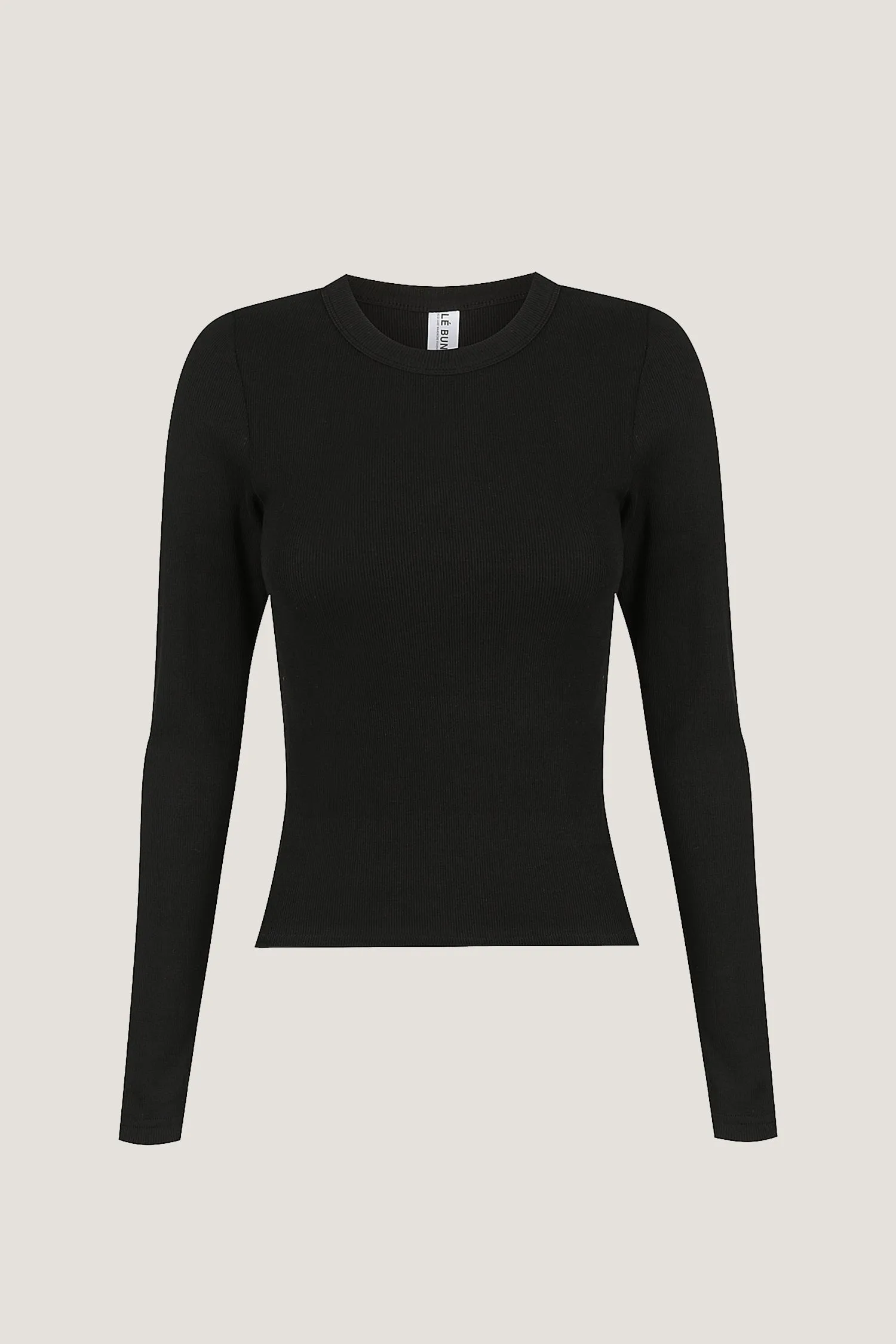 RIBBED ORION LONG SLEEVE TEE - BLACK RIB