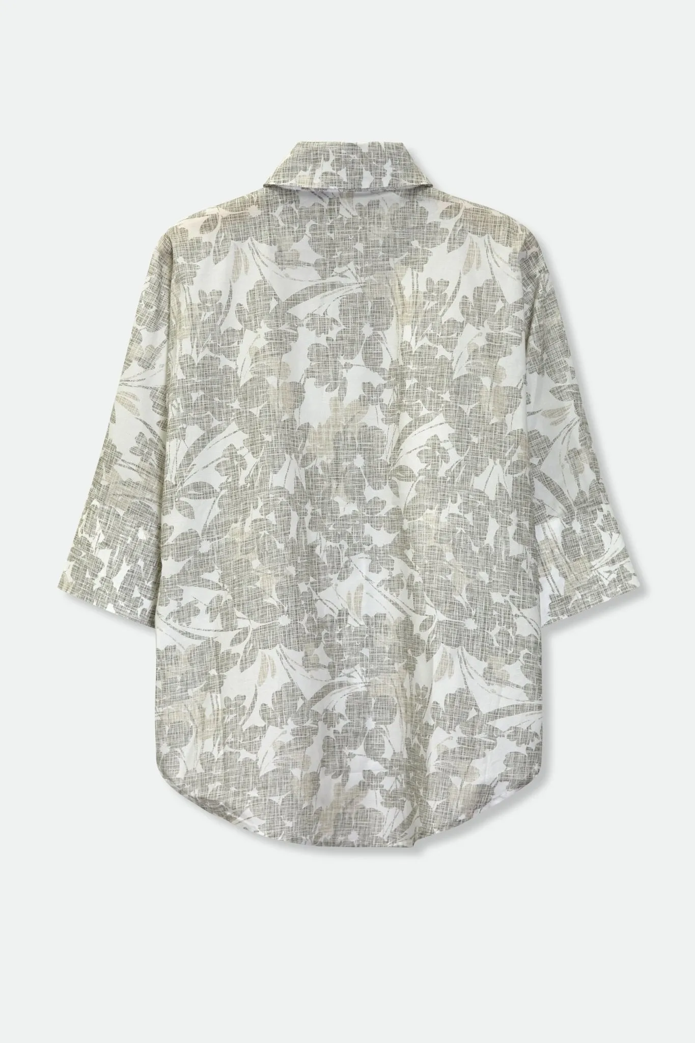 SAHANA DOLMAN SHIRT IN ITALIAN COTTON GREY FLORAL