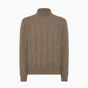 Sauvian knitted Crew Neck in Mouliné Cashmere