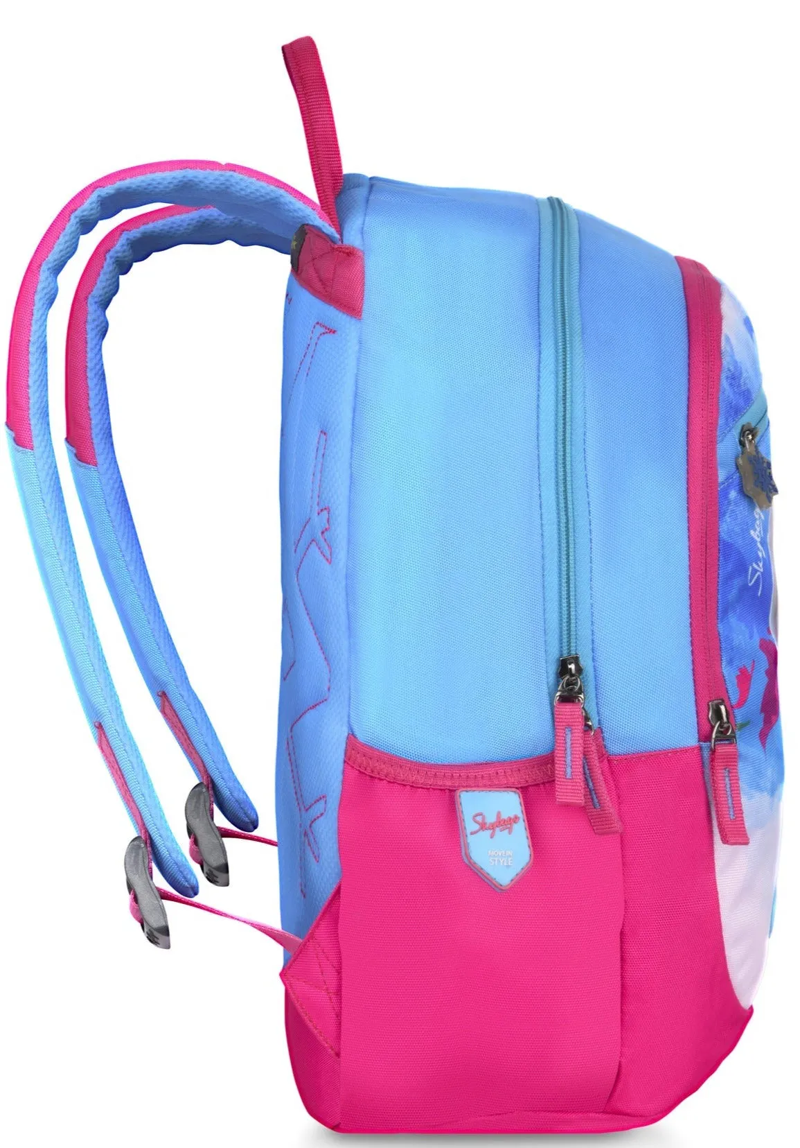 Skybags Elsa Champ Backpack (Blue And Pink)