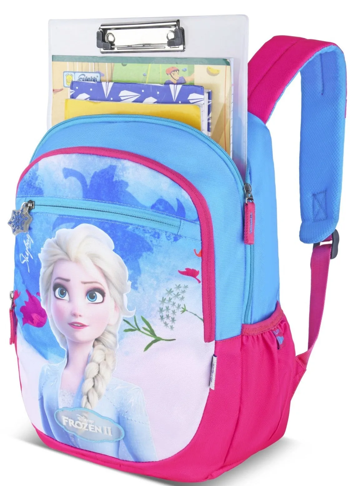 Skybags Elsa Champ Backpack (Blue And Pink)