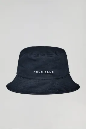 Sombrero bucket azul marino con logo bordado minimal Polo Club