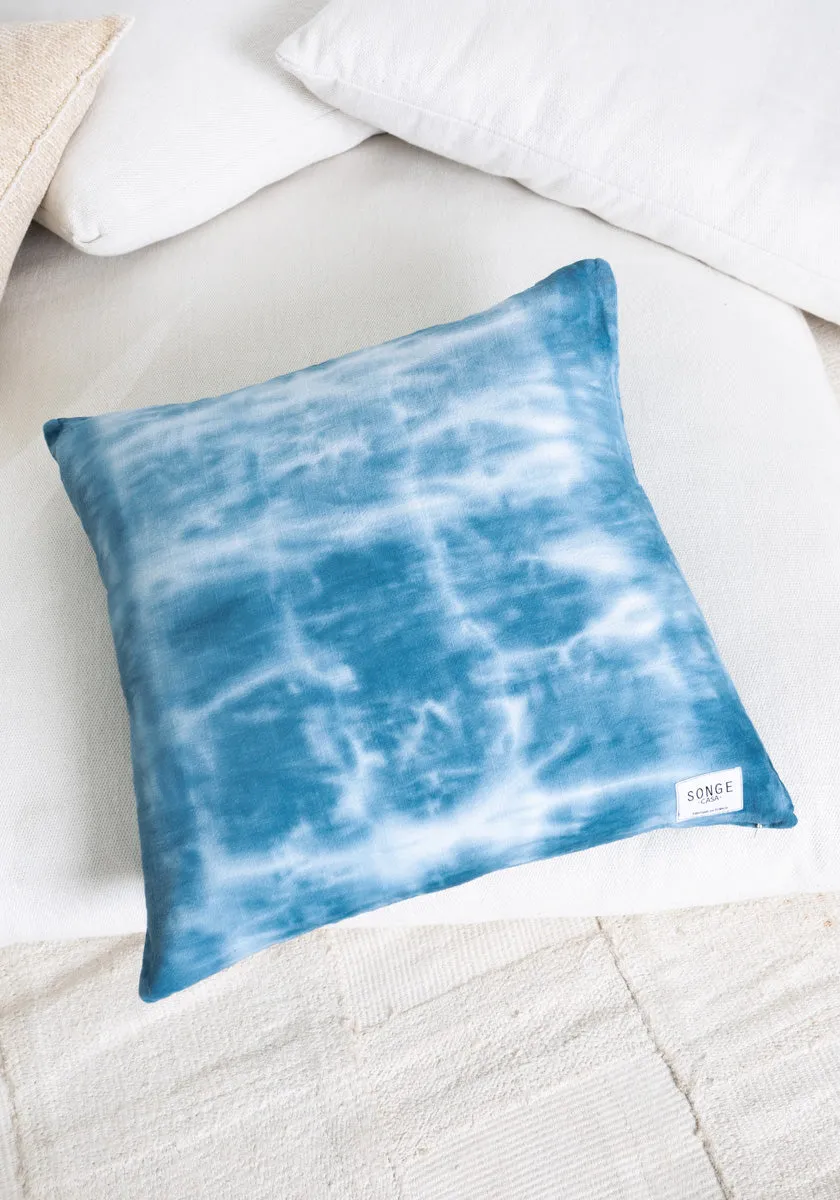 SONGE CASA Azul - Housse de coussin carrée Tie & Dye