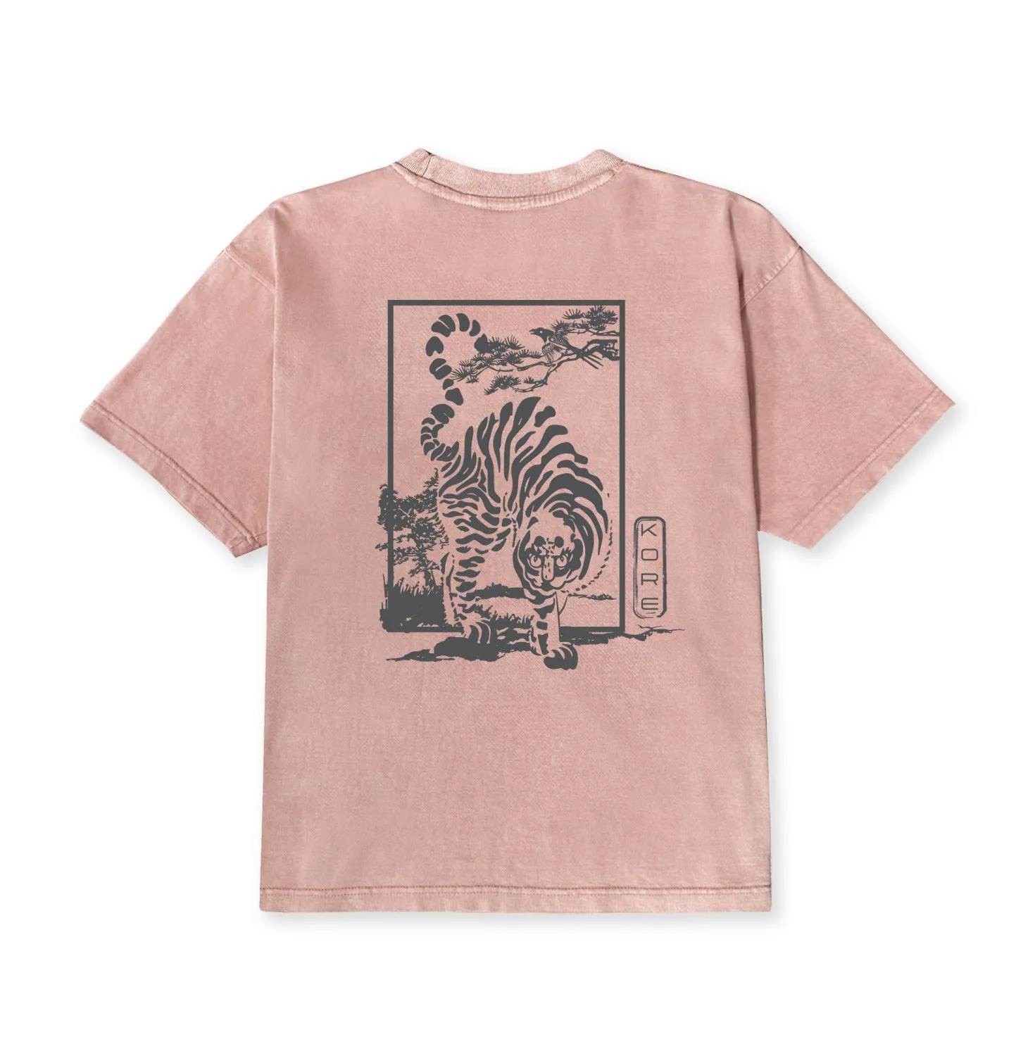 TIGER & MAGPIE TEE (WASHED PINK)