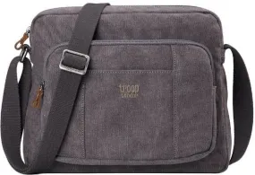 Troop London Organic Cotton Across Body Bag  | Charcoal