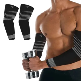 Ultra V-Striped Compression Elbow Sleeves (1-Pair)