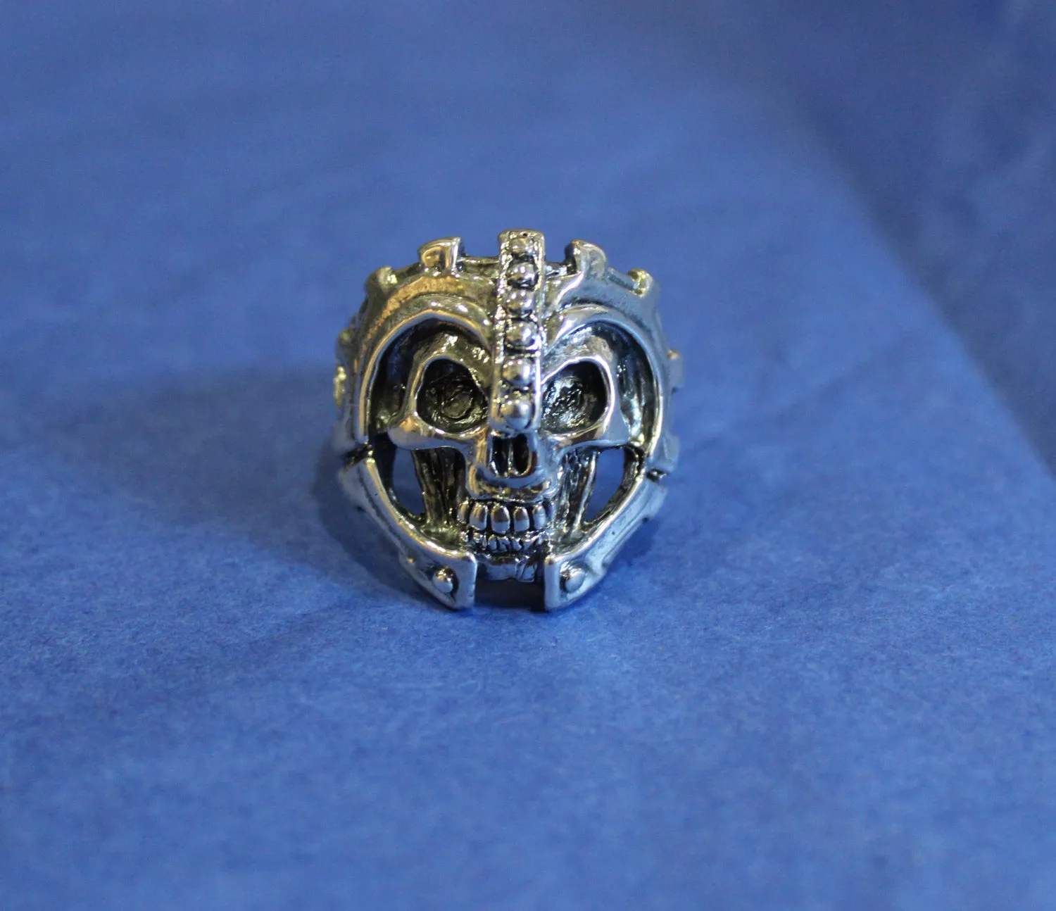 Until Death, Inc. "Warrior Skull Ring" Huge .925 Sterling Silver Biker Skull Ring.-UDINC0081