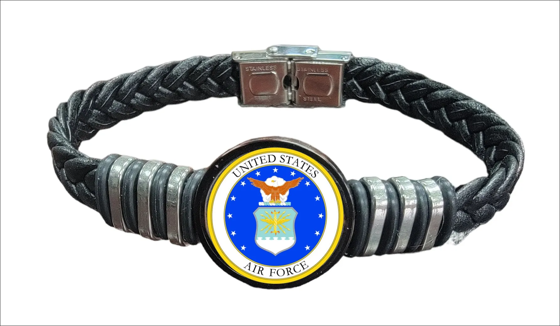 USAF - Air Force Bracelet- Military Jewelry - Air Force Retirement Gift -Military Bracelet -Air Force Logo -Military Gift -Air Force Jewelry