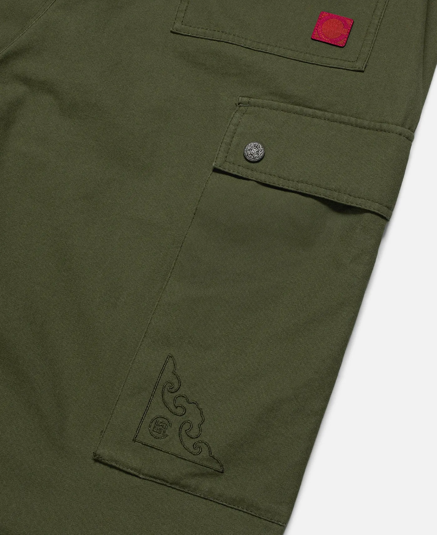 Wide Cargo Pants (Olive)