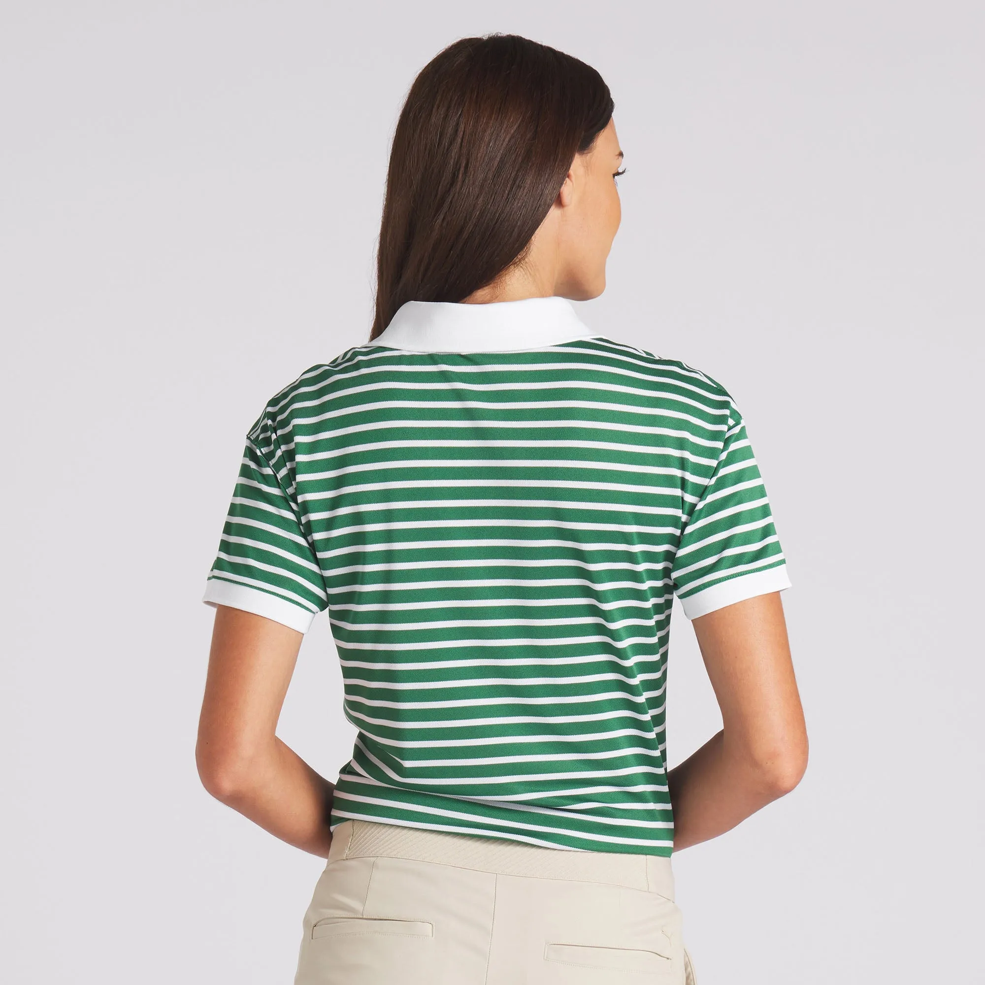 Women's Everday Stripe Pique Golf Polo