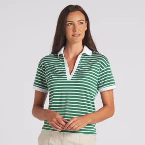 Women's Everday Stripe Pique Golf Polo