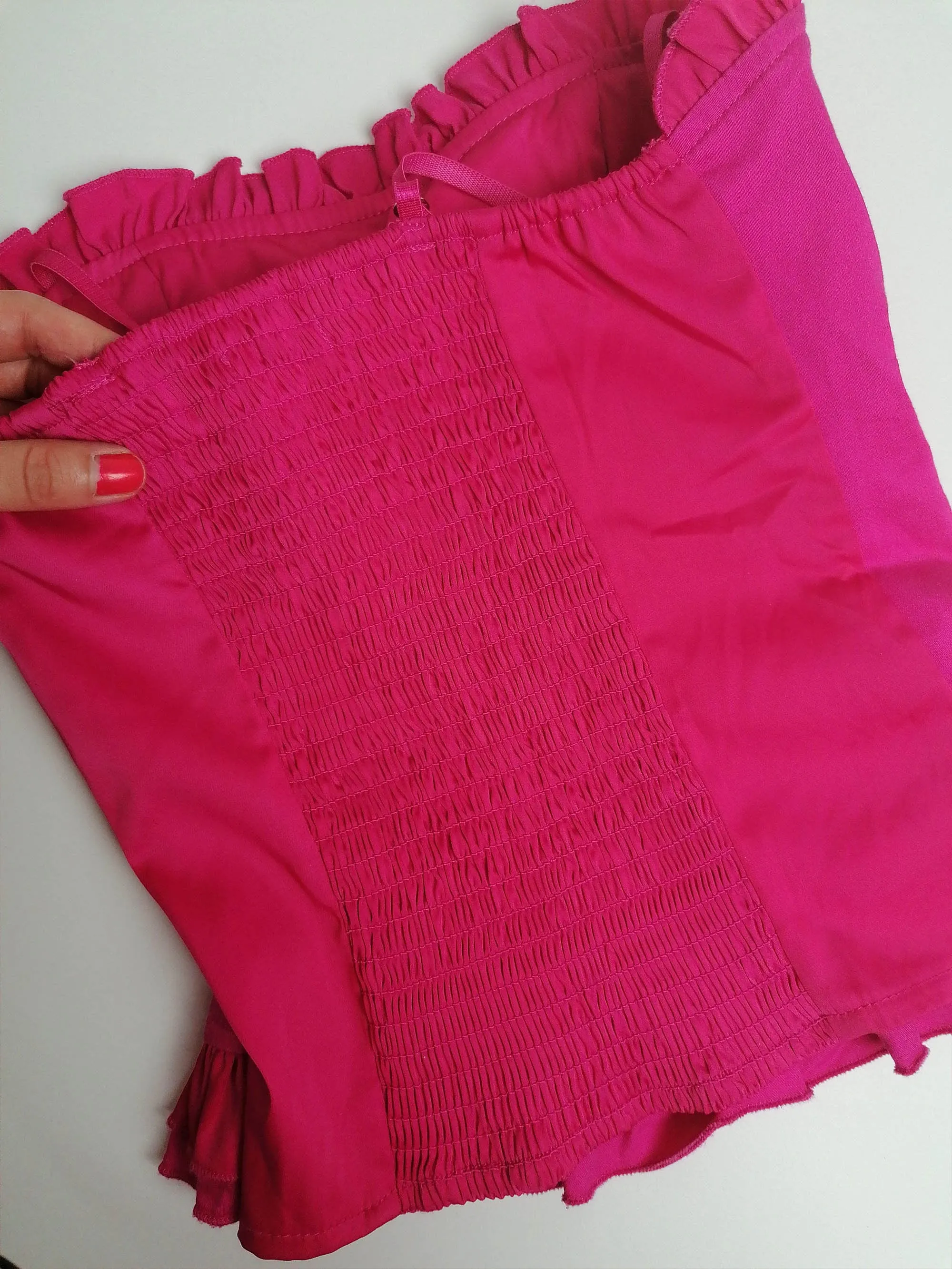 Y2K Corset Top Pink Stretch Cotton - size S